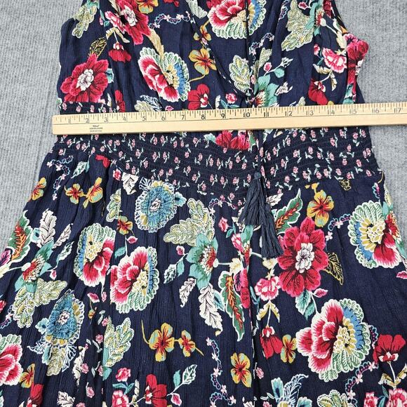 Bila Dress Womens XL Maxi Boho Handkerchief Hem Floral Western Cottage Peasant - Picture 4 of 11